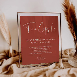 Póster Elegante cápsula de tiempo de terracota Primer sig