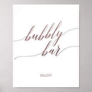 Póster Elegante cartel de barra burbujeante de caligrafía