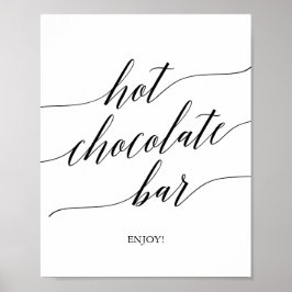Póster Elegante cartel de barra de chocolate caliente con