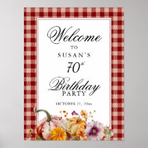 Elegante cartel de bienvenida de cumpleaños con ca