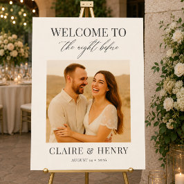 Póster Elegante cartel de bienvenida de foto de la noche