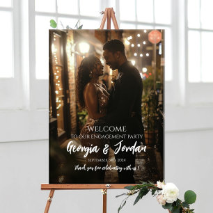 Póster Elegante cartel de bienvenida de la fiesta de comp