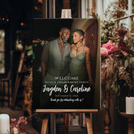 Póster Elegante cartel de bienvenida de la fiesta de comp