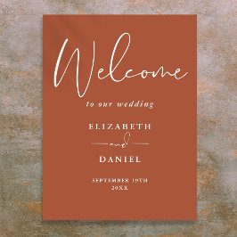 Póster Elegante cartel de bienvenida de terracota moderna