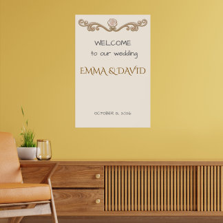Póster Elegante cartel de bienvenida minimalista a nuestr