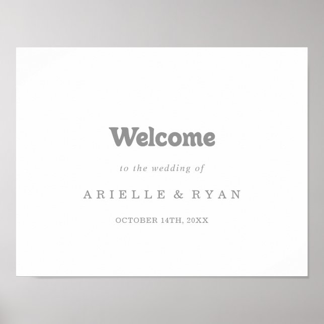 Póster Elegante cartel de bienvenida para boda minimalist (Frente)