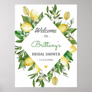 Póster Elegante cartel de bienvenida para ducha de novia 