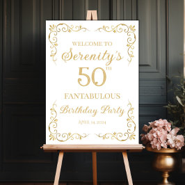 Póster Elegante cartel de bienvenida para la fiesta de cu