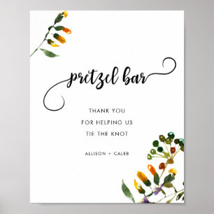 Póster Elegante cartel de boda de bar pretzel de Wildflow