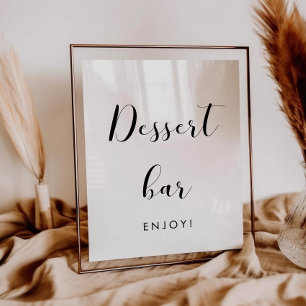 Póster Elegante cartel de boda de barra de postres en bla