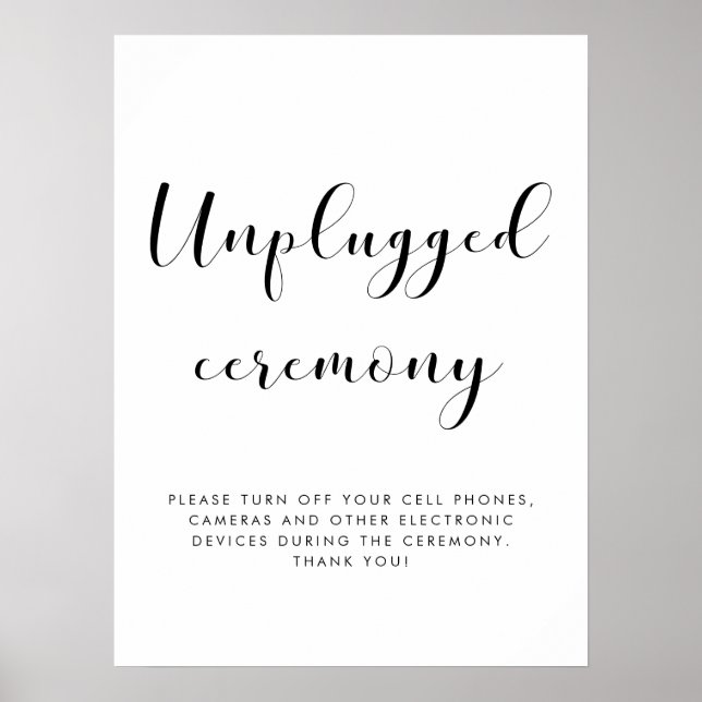 Póster Elegante cartel de boda de la ceremonia desconecta (Frente)