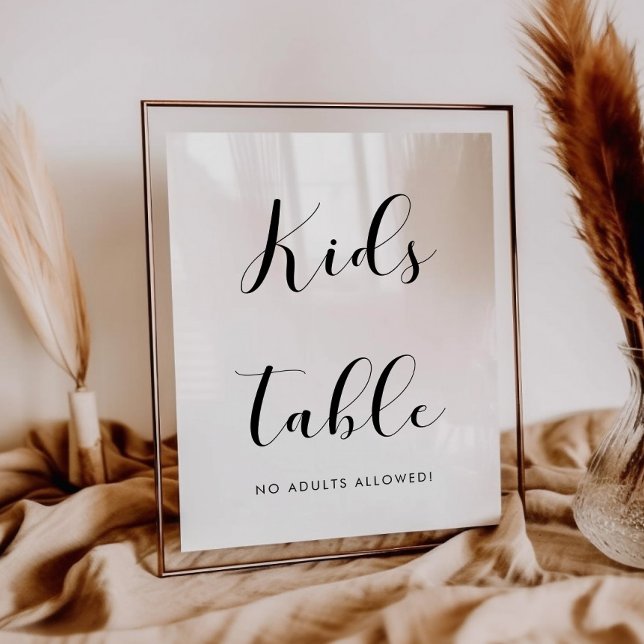 Póster Elegante cartel de boda de mesa para niños en blan (Subido por el creador)