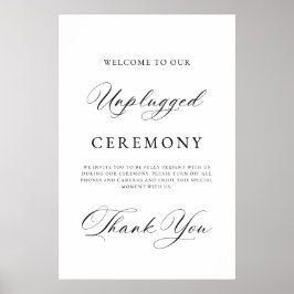 Póster Elegante cartel de ceremonia de boda sin dispositi