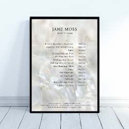 Póster Elegante cartel de lista de precios de salón de má