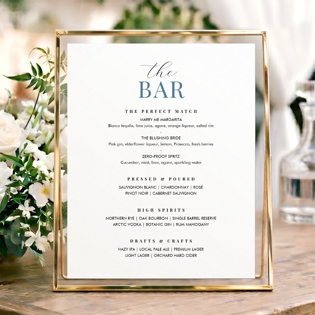 Póster Elegante cartel de menú de bar para boda Chic mini (Subido por el creador)