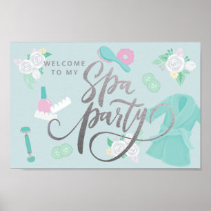 Póster Elegante cartel de personalizado de Spa Fiesta en