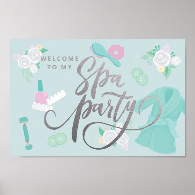 Póster Elegante cartel de personalizado de Spa Fiesta en  (Frente)