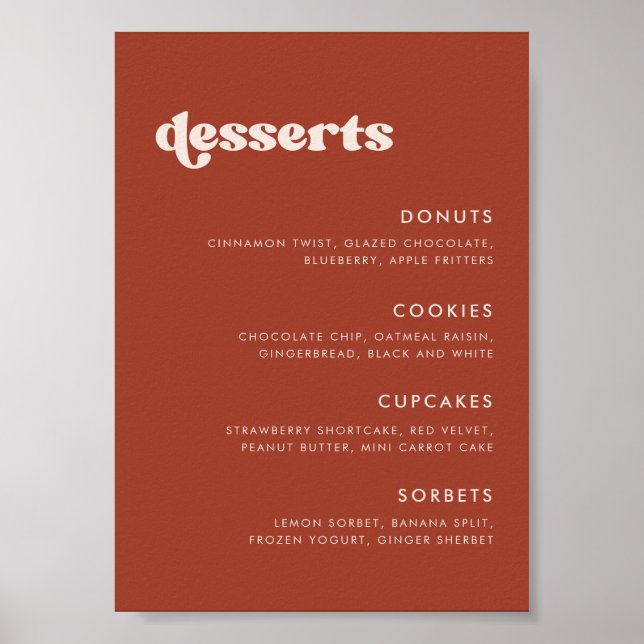 Póster Elegante cartel retro de bar de postres de Terraco (Frente)