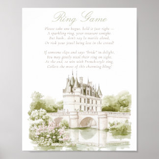 Póster Elegante Castillo Romance Francés Juego de Anillo