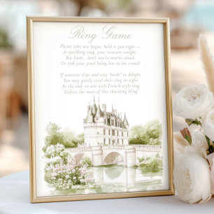 Póster Elegante Castillo Romance Francés Juego de Anillo