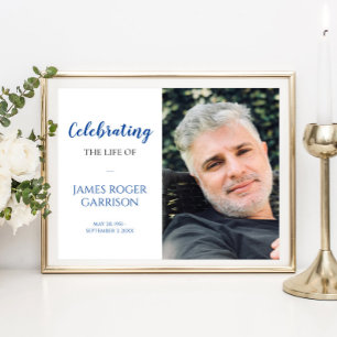 Póster Elegante celebración azul de la foto de la vida