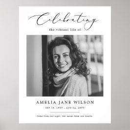 Póster Elegante Celebración Del Funeral De La Foto De La