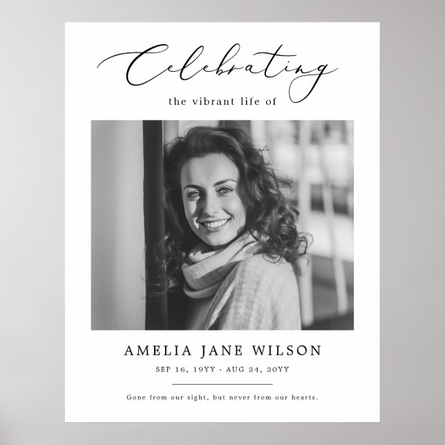 Póster Elegante Celebración Del Funeral De La Foto De La  (Frente)
