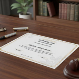 Póster Elegante Certificado de Agradecimiento Clásico Dor