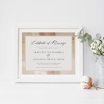 Póster Elegante Certificado de Matrimonio de Oro Faux<br><div class="desc">Elegante Poster de certificado de matrimonio Faux Gold</div>