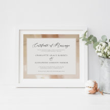 Elegante Certificado de Matrimonio de Oro Faux