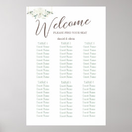 Póster Elegante Charm Green Wildflower Wedds