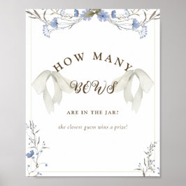 Póster Elegante Chica Coquette Bow Juego de Baby Shower