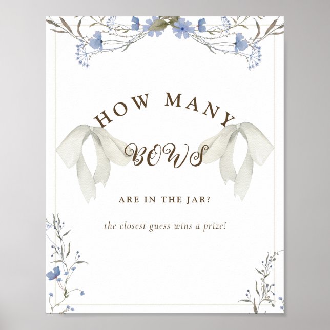 Póster Elegante Chica Coquette Bow Juego de Baby Shower (Frente)