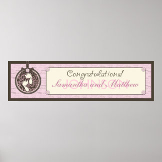 Póster Elegante Chica de banner de Baby Shower para pies