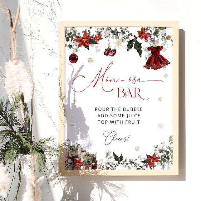 Póster Elegante Chica de invierno Baby Shower Momosa Bar (Subido por el creador)