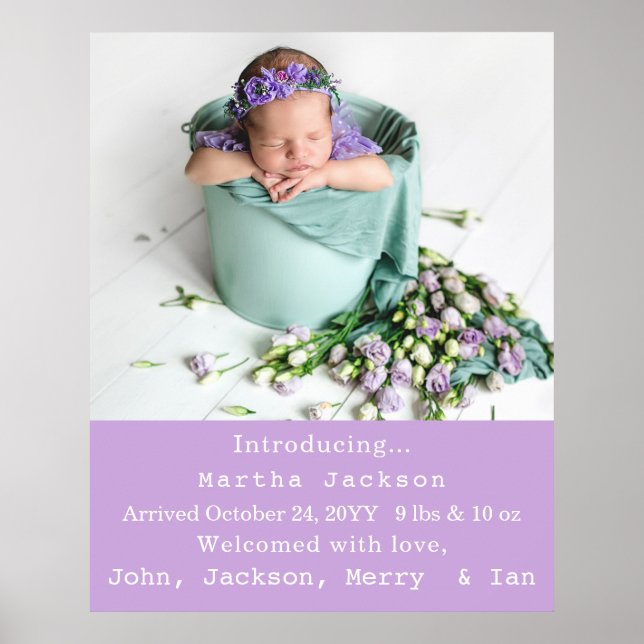 Póster Elegante Chica recién nacida Recién nacido de guar (Frente)