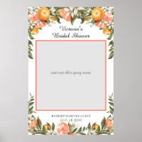 Elegante Citrus Botanical Bridal Shower Foto Prop