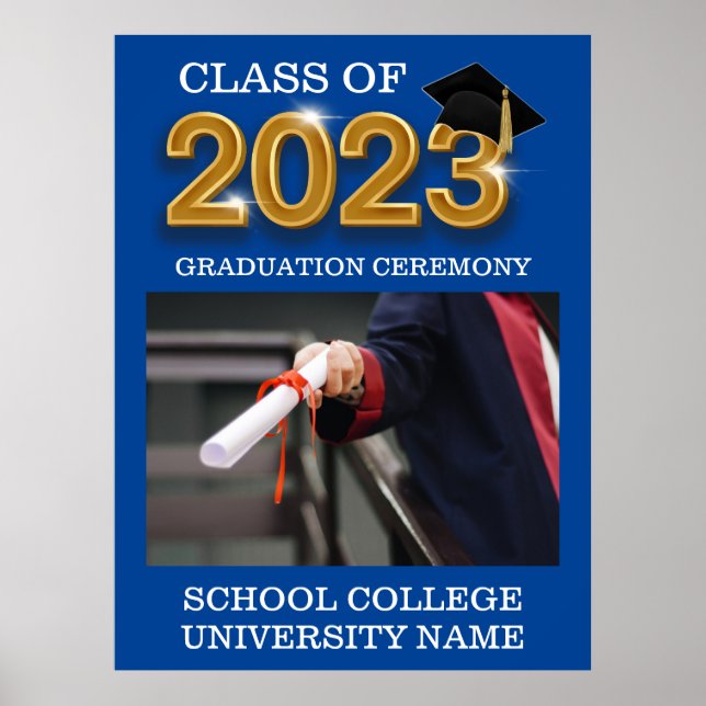 Póster Elegante Clase de Ceremonia de Graduación Moderna  (Frente)