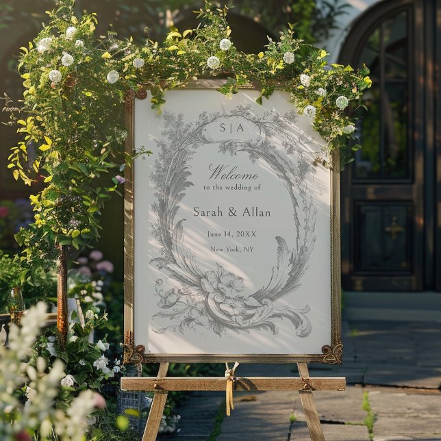 Póster Elegante Clásica bienvenida floral Rococo Francesa (Subido por el creador)