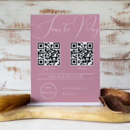 Póster Elegante código QR 2 rosa femenino para escanear y