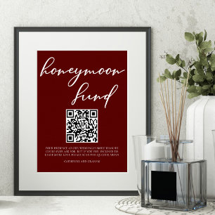 Póster Elegante código QR del Fondo de luna de miel de Bo