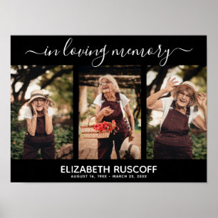 Póster Elegante Colage de Fotos conmemorativas en memoria