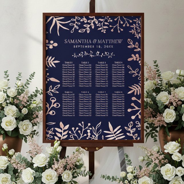 Póster Elegante colección de Bodas florales de Rosa y mar (Subido por el creador)