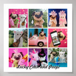 Póster Elegante Collage de fotos sencillo y personalizado