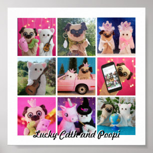 Póster Elegante Collage de fotos sencillo y personalizado