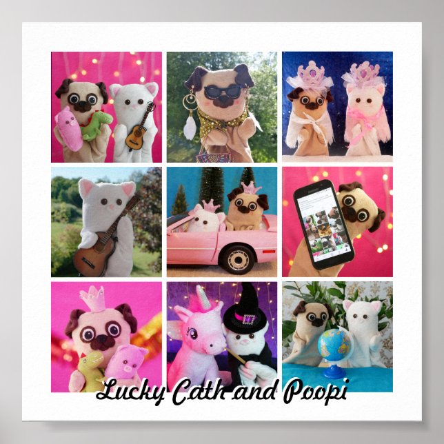 Póster Elegante Collage de fotos sencillo y personalizado (Frente)