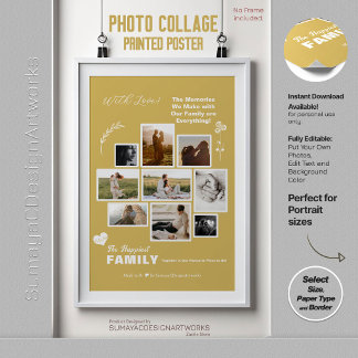 Póster Elegante collage de fotos vertical para amigos y f
