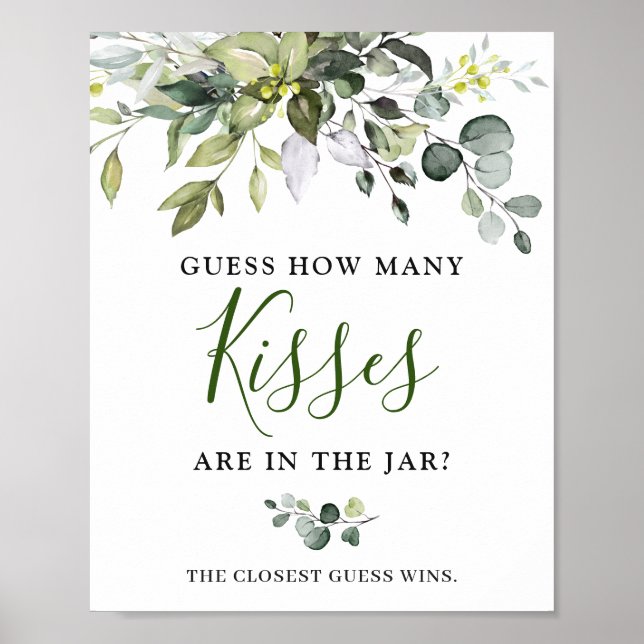 Póster Elegante color de agua Eucalyptus Poster de ducha  (Frente)