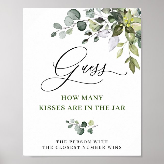 Póster Elegante color de agua Eucalyptus Poster de ducha  (Frente)