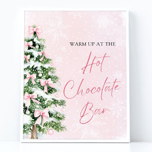 Póster Elegante color rosa arcos de Navidad Árbol de choc